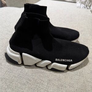 Balenciaga Black and White Sock Sneakers - Women’s 8/Mens 6.5